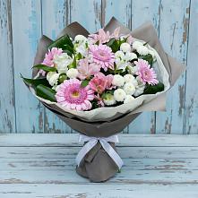 Букет цветов из:  Герберы, Альстромерии и Хризантемы в Раздольном Приморского края