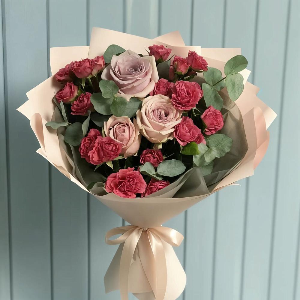 Букет цветов из: Гвоздики и Розы в Раздольном Приморского края