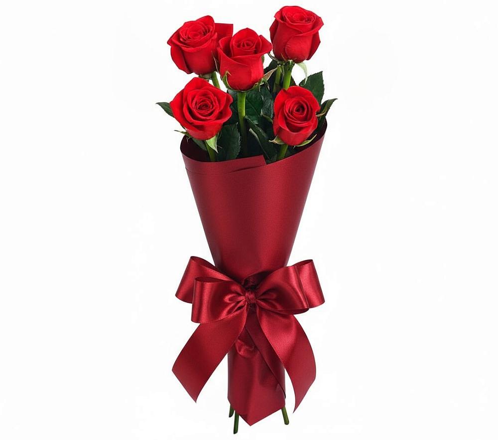 Букет 5 Красных роз Эдлесс Лав в Раздольном Приморского края