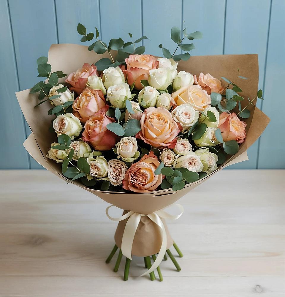 Букет цветов из: Альстромерии и Розы в Раздольном Приморского края