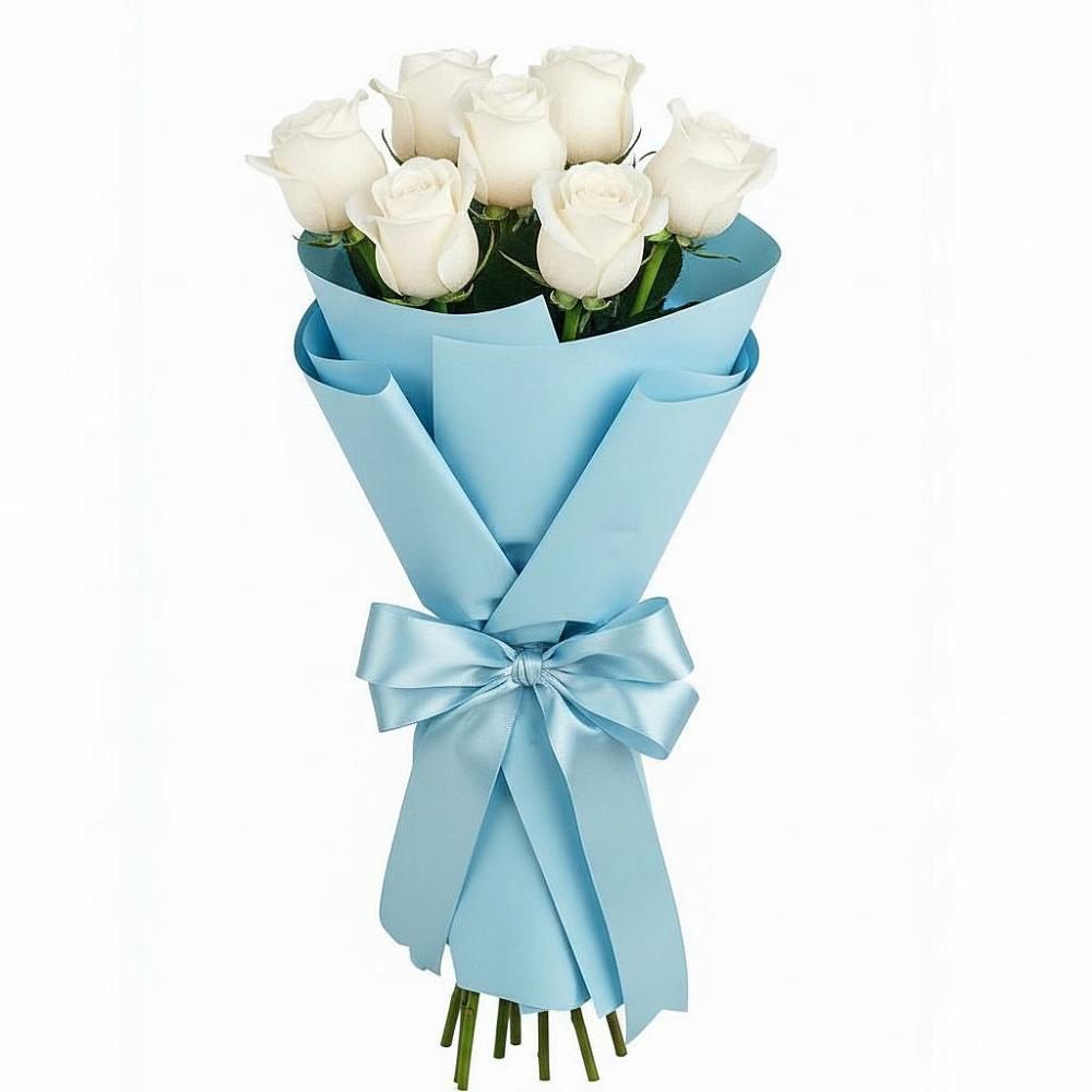 Букет 7 белых роз Проуд в Раздольном Приморского края