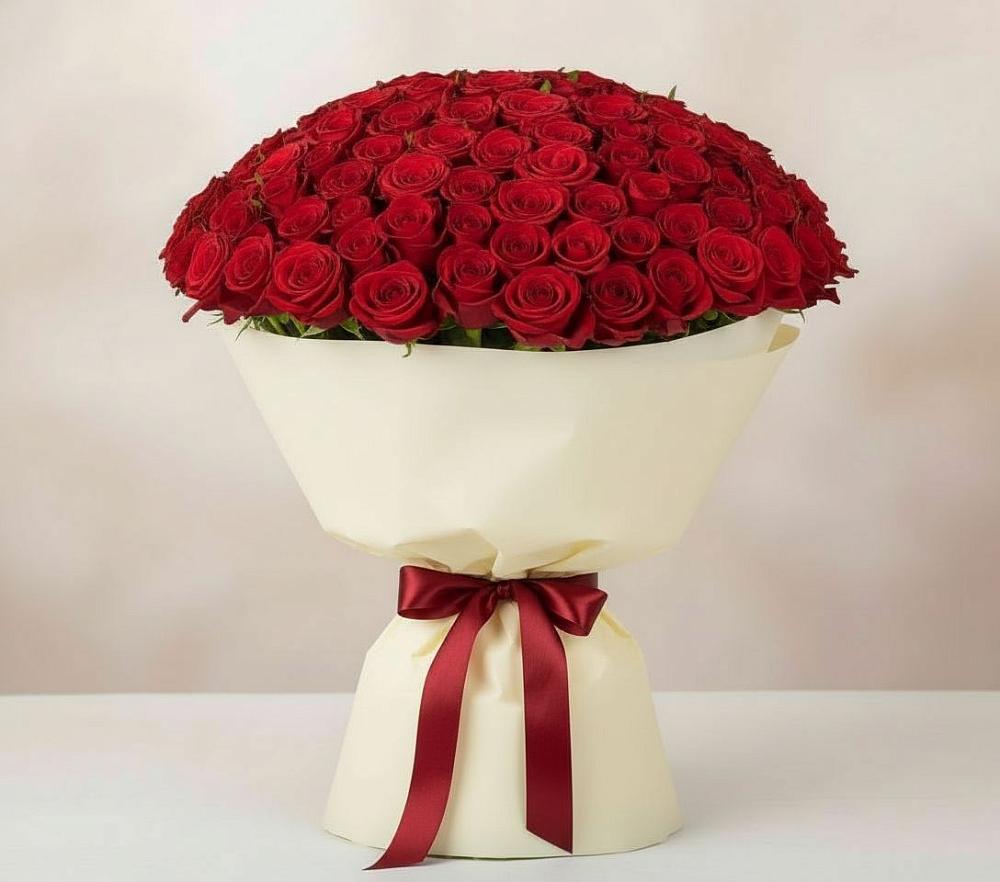 Букет 101 Красная роза Милано в Раздольном Приморского края