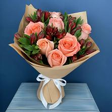 Букет цветов из:  Розы и Альстромерии в Раздольном Приморского края