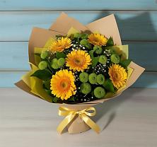 Букет цветов из:  Герберы и Хризантемы в Раздольном Приморского края
