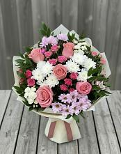 Букет цветов из:  Альстромерии, Гвоздики, Розы и Хризантемы #REPLACE_PRED# Раздольном Приморского края