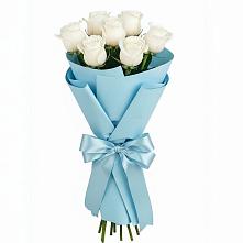 Букет 7 белых роз Проуд в Раздольном Приморского края