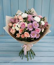 Букет цветов из:  Хризантемы, Розы и Альстромерии #REPLACE_PRED# Раздольном Приморского края