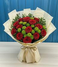 Букет цветов из:  Розы и Хризантемы в Раздольном Приморского края