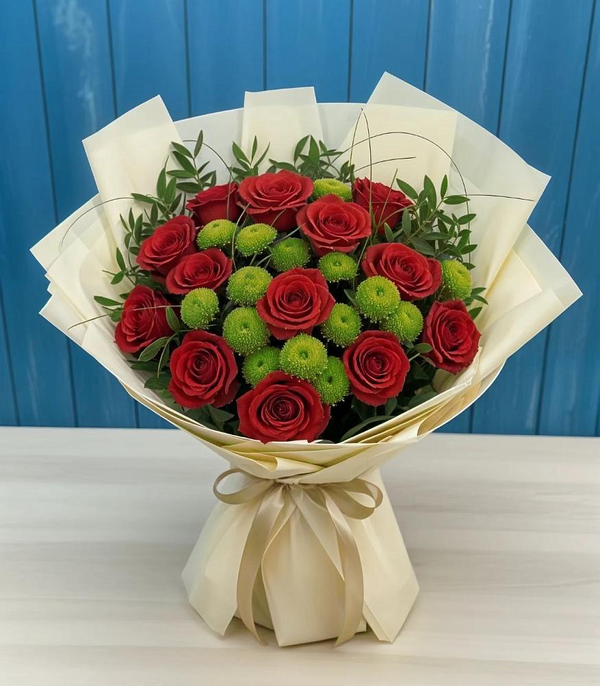 Букет цветов из: Розы и Хризантемы в Раздольном Приморского края