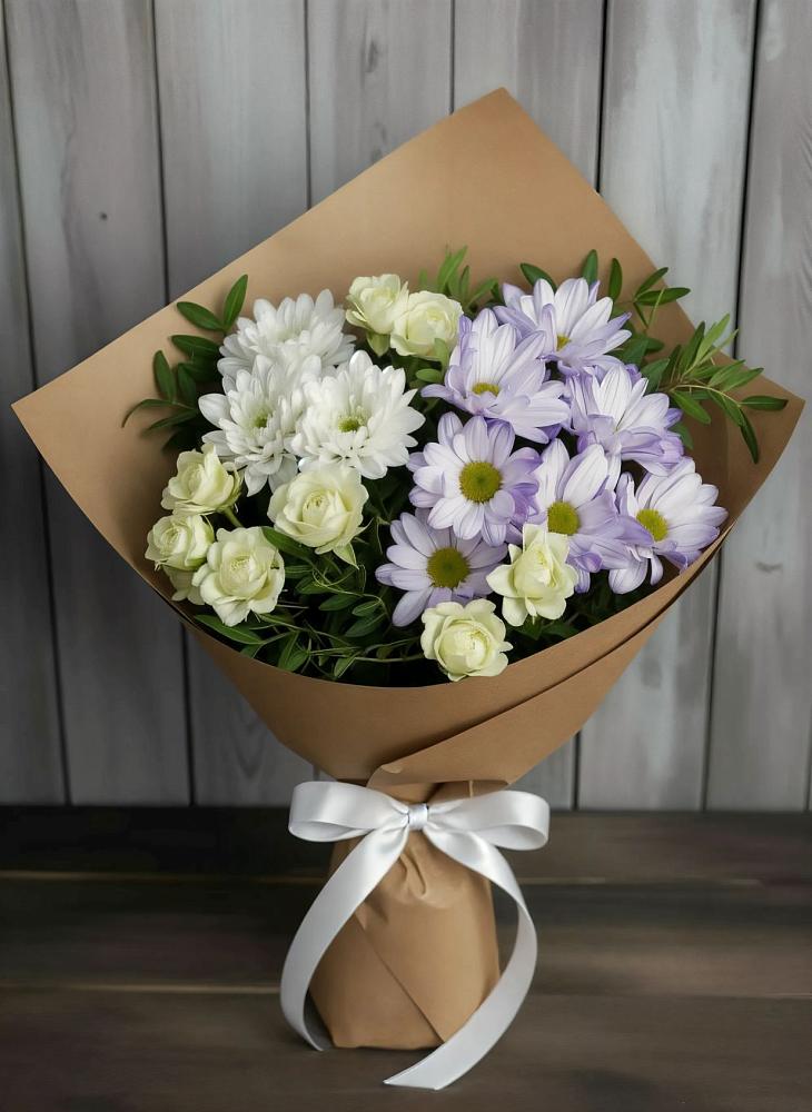 Букет цветов из: Хризантемы и Розы в Раздольном Приморского края